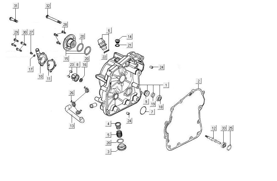 Crankcase cover Kymco MXU 300 4T LC