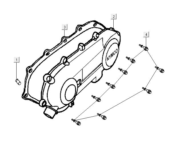 Crankcase cover Kymco Yup 2t ac blue