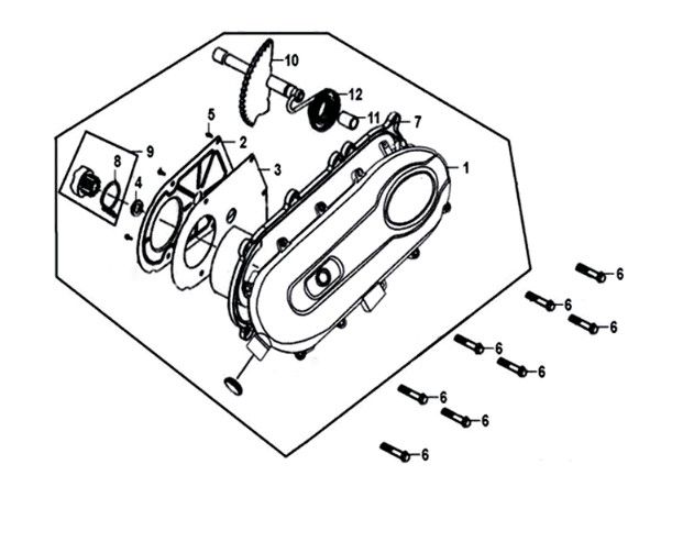 Kickstartdeksel links Sym Crox 50 E4