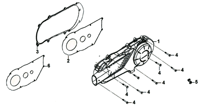 Sym Jet 14 125I E4 crankcase cover
