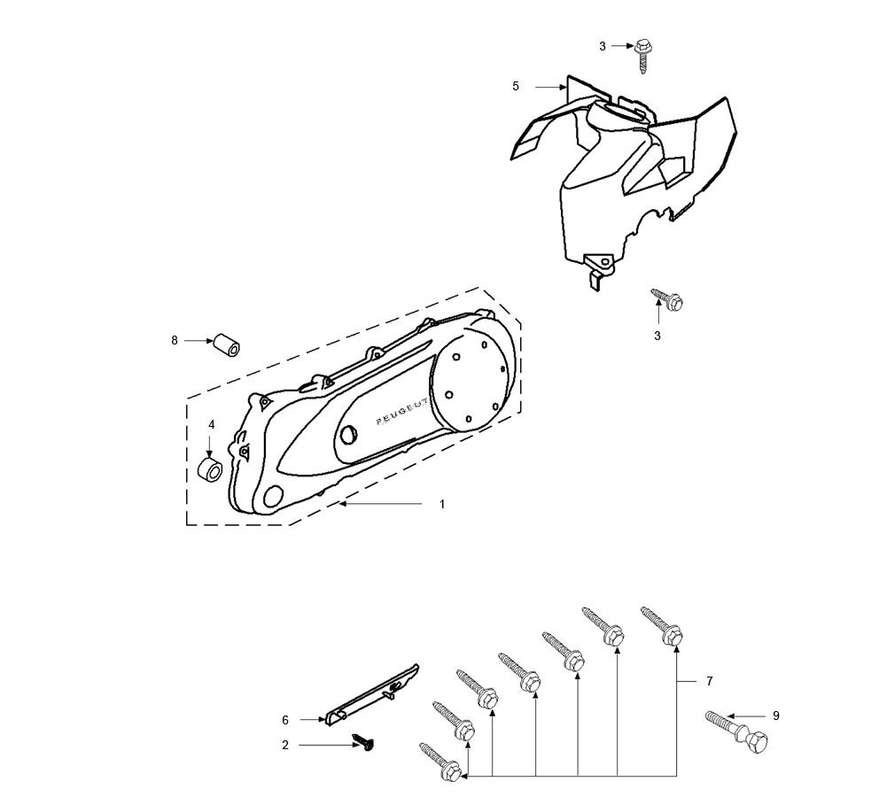 Crankcase Cover Peugeot Speedfight 2 LC E2 2-Stroke