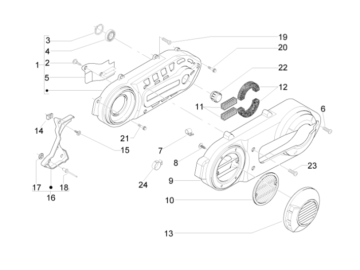Crankcase cover Piaggio Beverly 500 E3 2007-2012