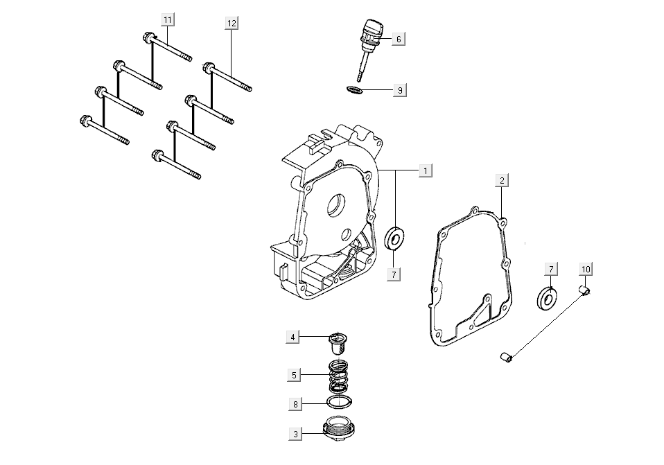 Right crankcase half - Oil filter - Dipstick Kymco Super8 Street 50i 4T AC Euro 4 matte black