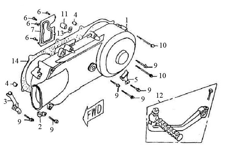 Crankcase Pan Pan Grand Retro 125cc