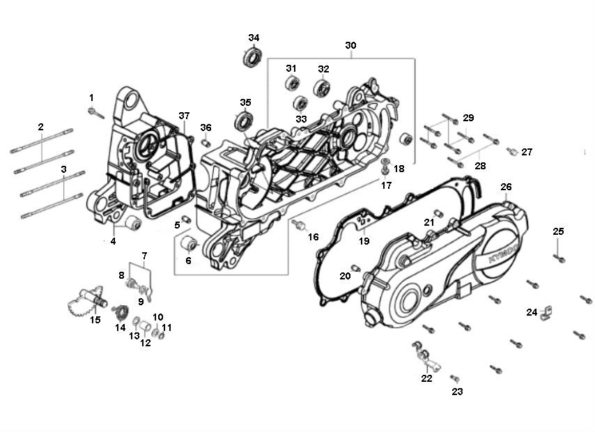 Sump- Engine Cover Peugeot V-clic 4-stroke