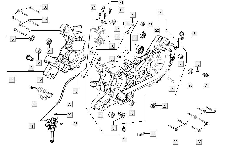 Oil pump Kymco Yup 2t ac red