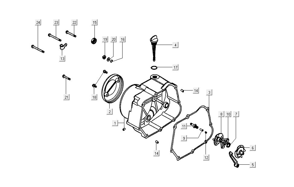 Crankcase Helft-R Kymco K-Pipe 4-stroke Gloss Black
