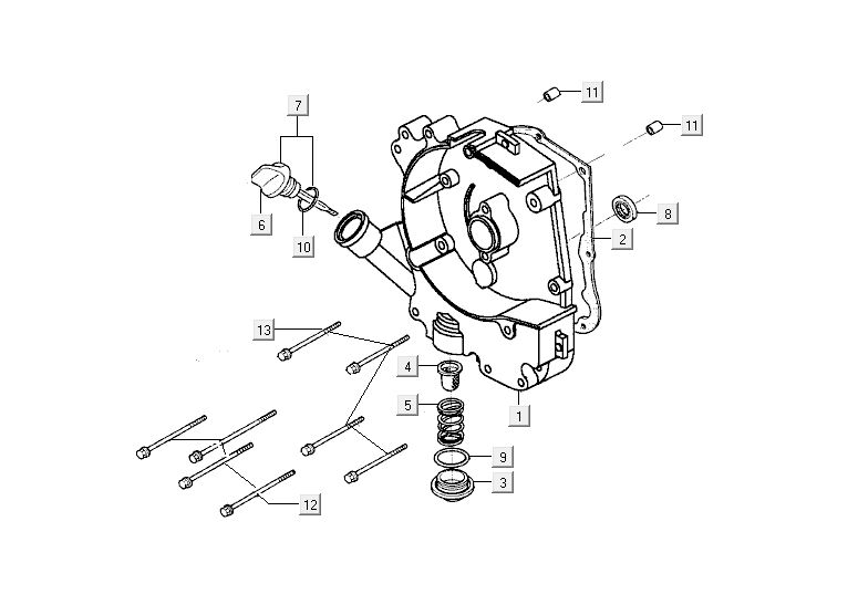 Right crankcase half - Dipstick - Oil filter Kymco Agility 10