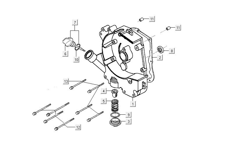 Right crankcase half - Dipstick - Oil filter Kymco Agility Fat 12
