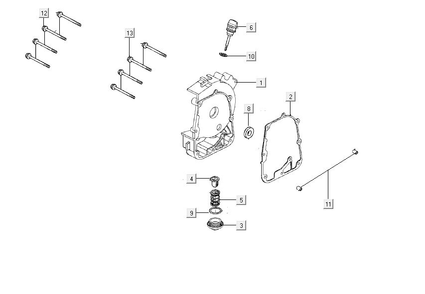 Right crankcase half - Dipstick - Oil filter Kymco City 12