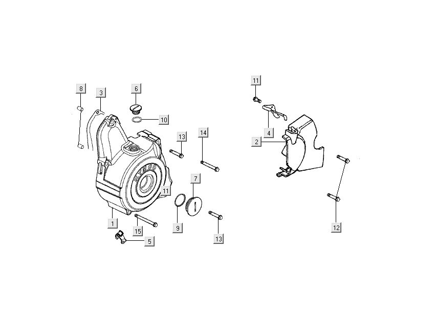 Crankcase left Kymco Nexxon 4-stroke dark grey