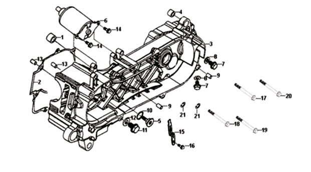 Crankcase left Sym Symphony ST 200I