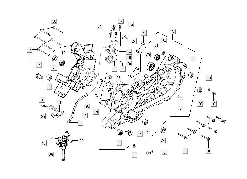 Oil pump oil pump inlet Kymco People 2-stroke dark grey