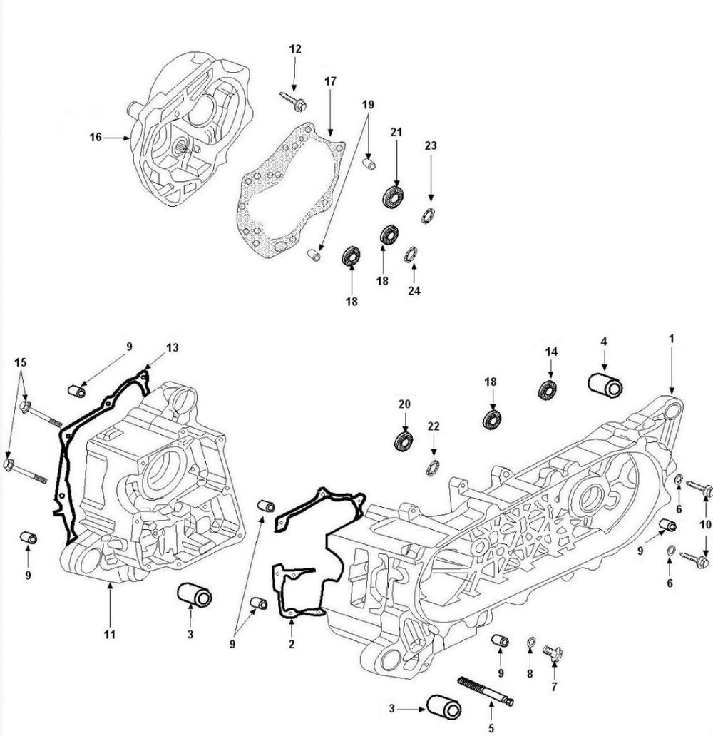 Crankcase Peugeot Tweet 4-stroke