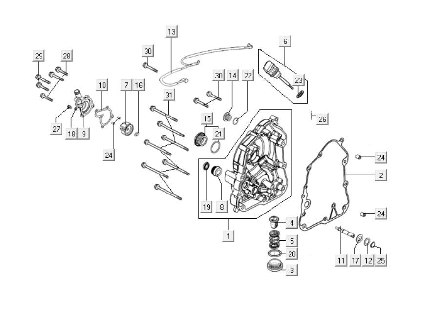 Crankcase right Kymco Downtown 125i