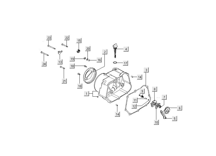 Crankcase right Kymco Nexxon 4-stroke dark grey