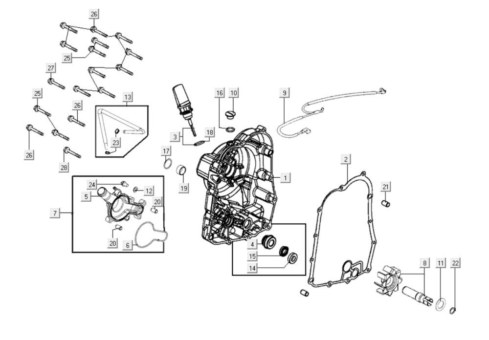 Crankcase Right Kymco Xciting 400i Pearly Black