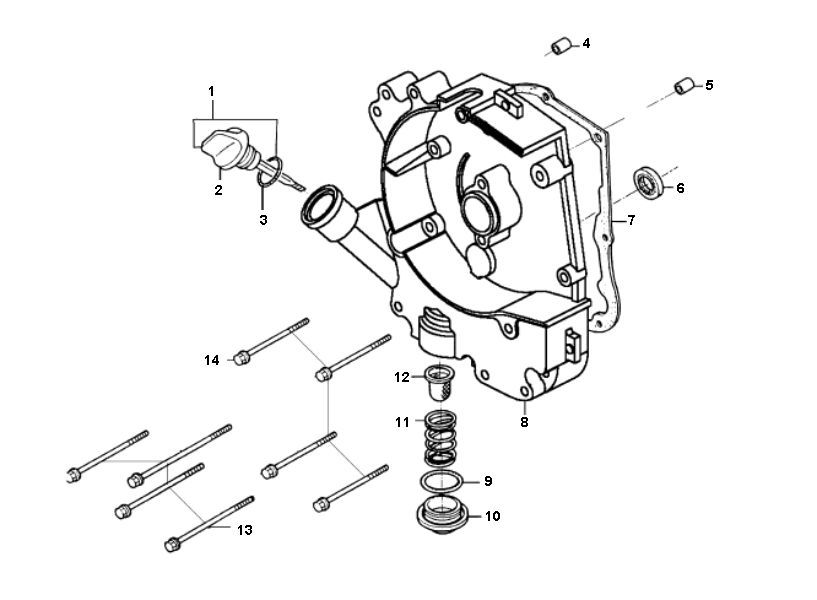 Crankcase - Dipstick - Oil filter Lintex HT50QT-39 50 4T AC