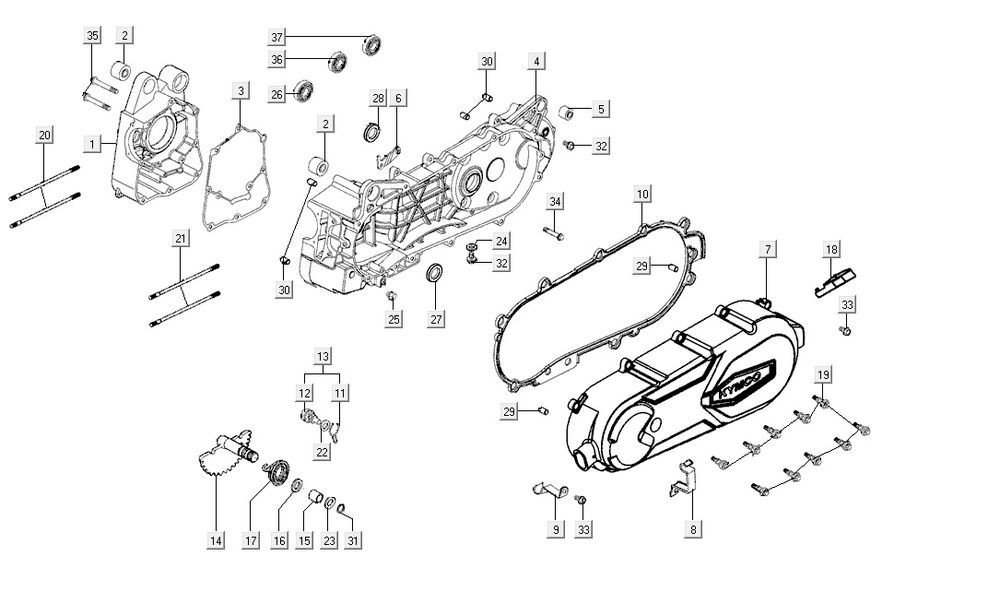 crankcase halves AGILITY CITY 16 4T 125