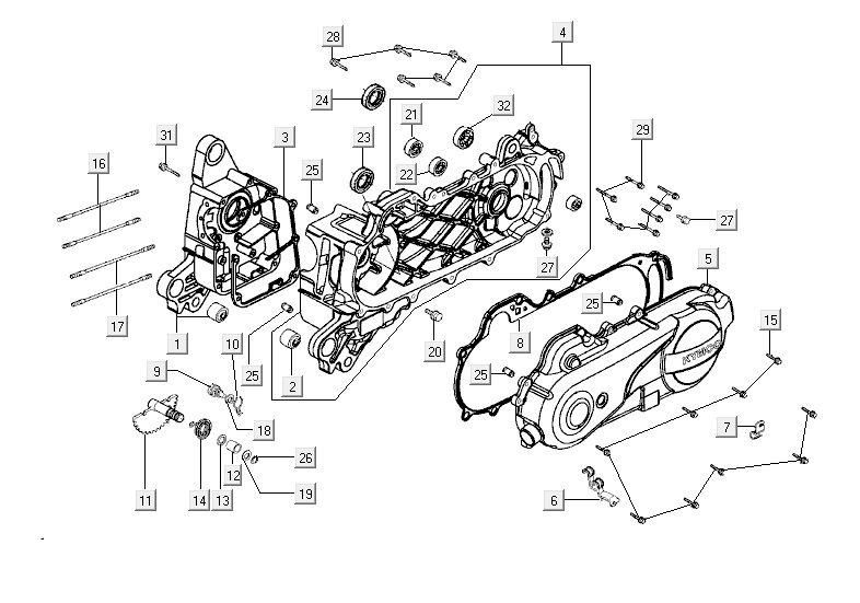 Sump halves Kymco Agility Fat 12' 4-stroke blue