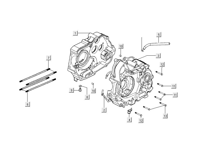 Crankcase halves Kymco Nexxon 4-stroke dark grey