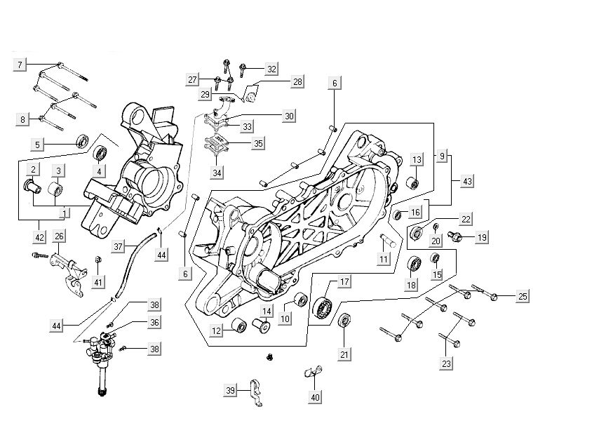 Sump halves Kymco Super9 2-stroke m silver
