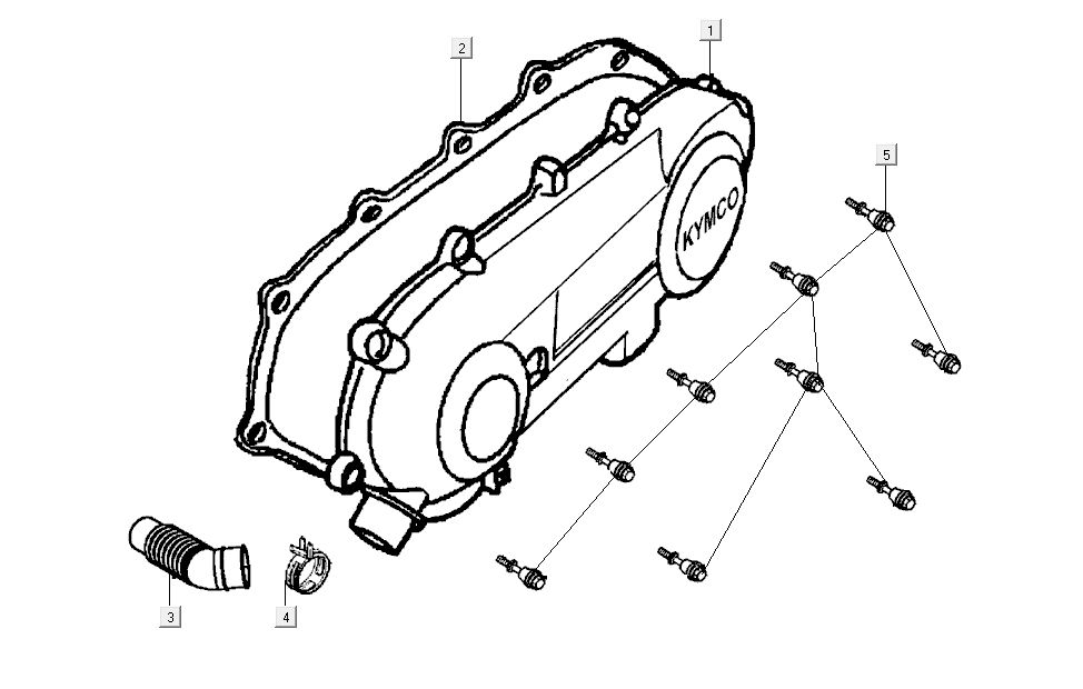Oil cover - kick starter cover Kymco G-Dink 2-stroke Dark Grey
