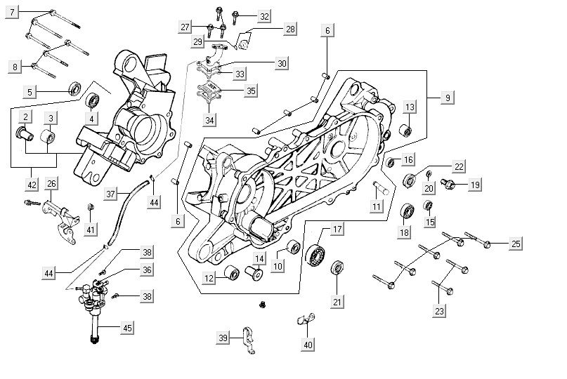 Crankcase oil pump Kymco Super9 2t lc o.m matt black-red
