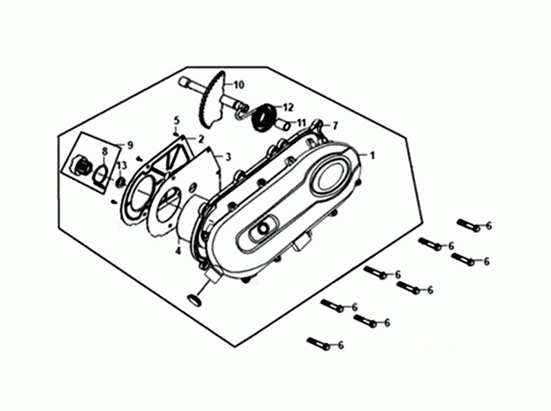 Crankcase Cover Left Sym Fiddle III Euro4