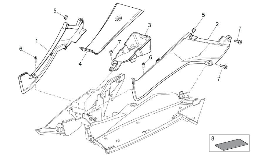 Treeplank - Zijskirts Aprilia SR 50 LC (injectie en carburateur) 2004-2009