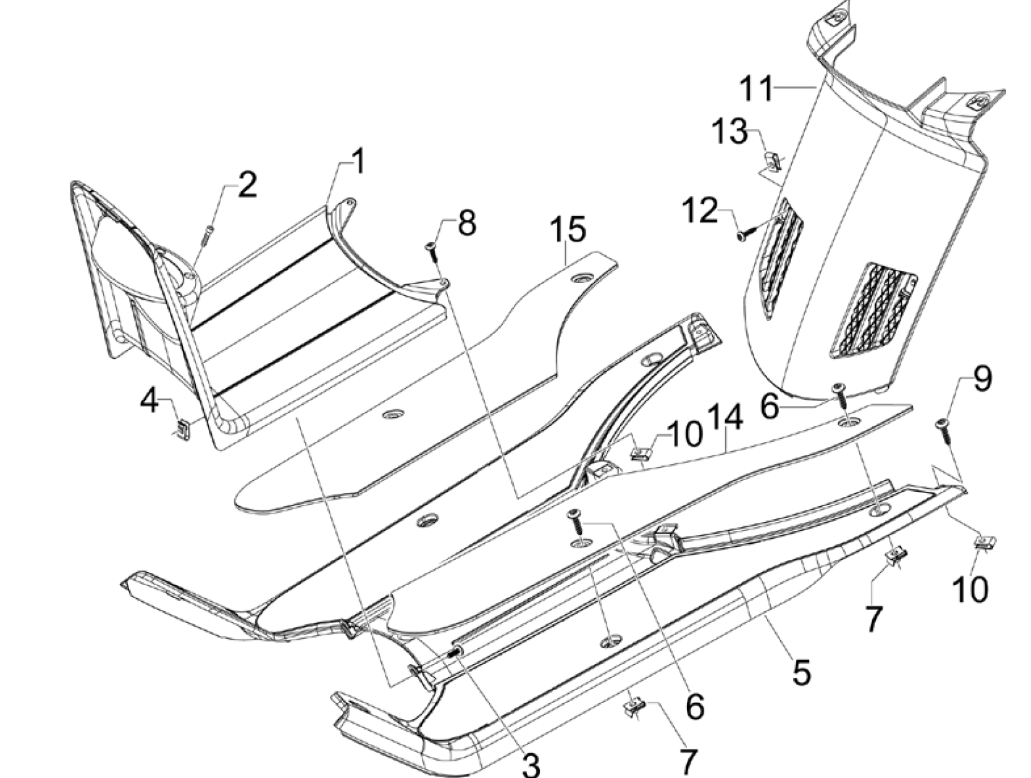 Footboard - Piaggio NRG Power 50 2-stroke LC Euro 4 footrest