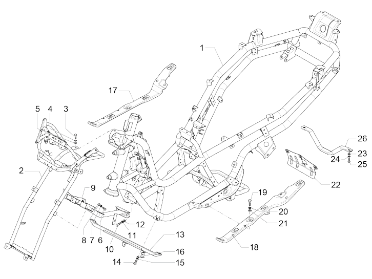 Frame Piaggio MP3 500 LT Business 2014-2016