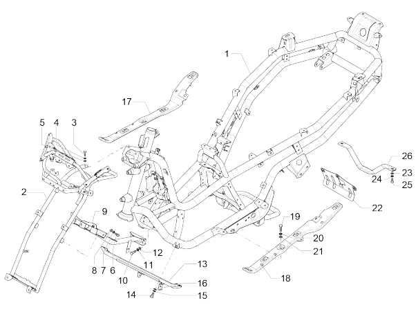 Frame Piaggio MP3 500 LT Sport 2014-2016