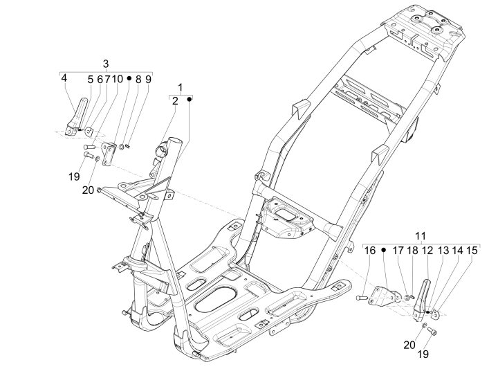 Frame Piaggio NRG Power DD 50 2-takt LC 2007-2017