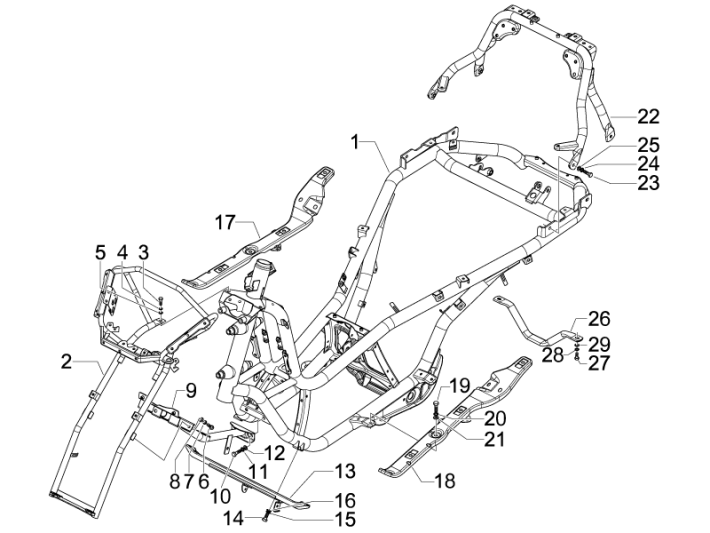 Chassis /Frame Piaggio MP3 300LT Sport 2009-2014