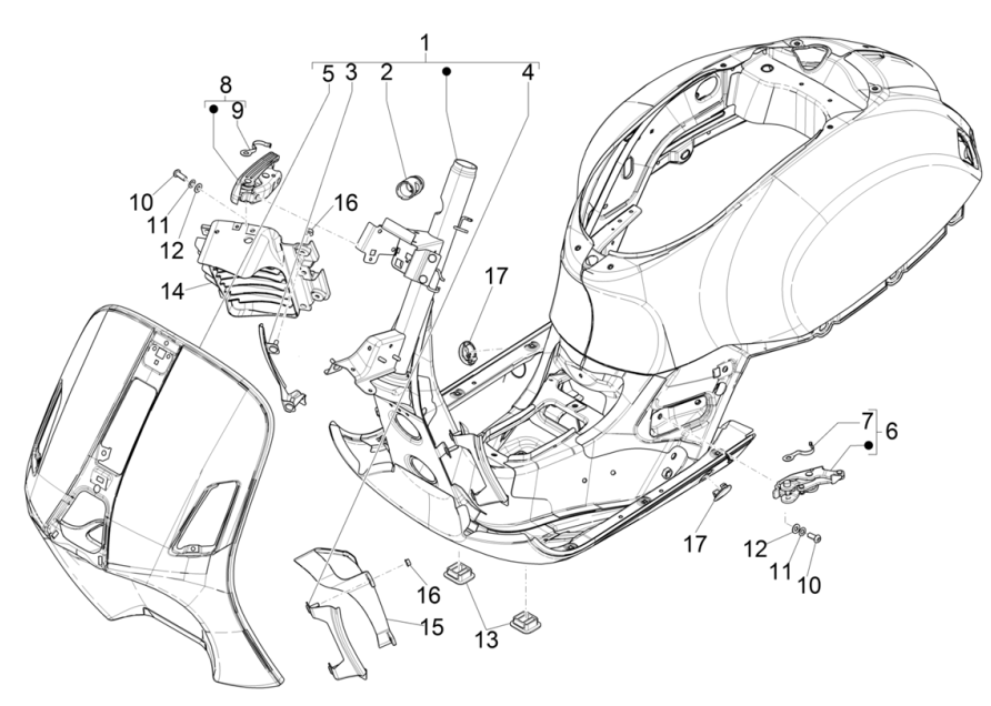 Chassis/Frame Vespa GTS 125 4T E4 ABS 2019 (EMEA)