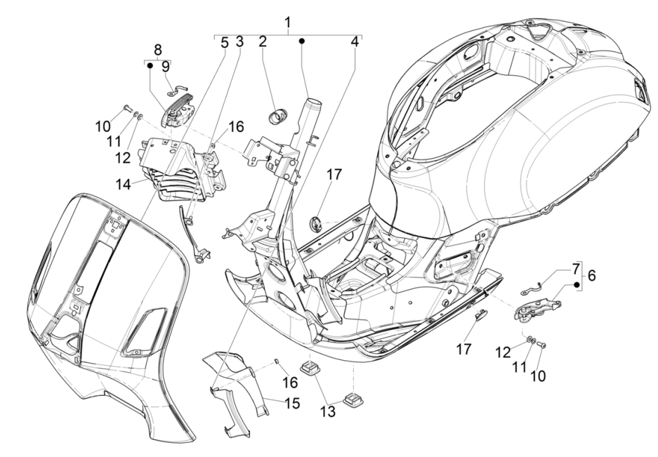 Chassis/Frame Vespa GTS 125 4T E5 ABS 2021 (EMEA)