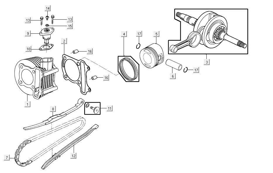 cylinder-crankshaft AGILITY 16+ 4T 125 Matte Metallic Light Blue