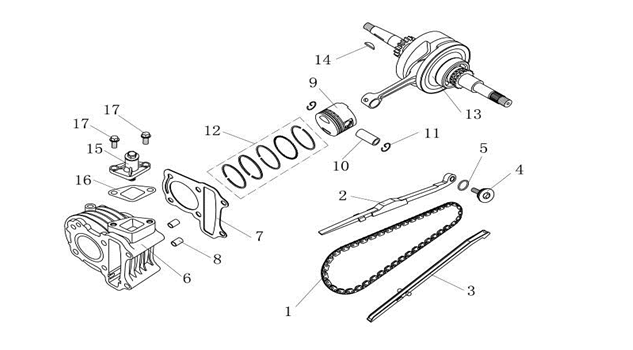 Cylinder Crankshaft AGM Ape50 white
