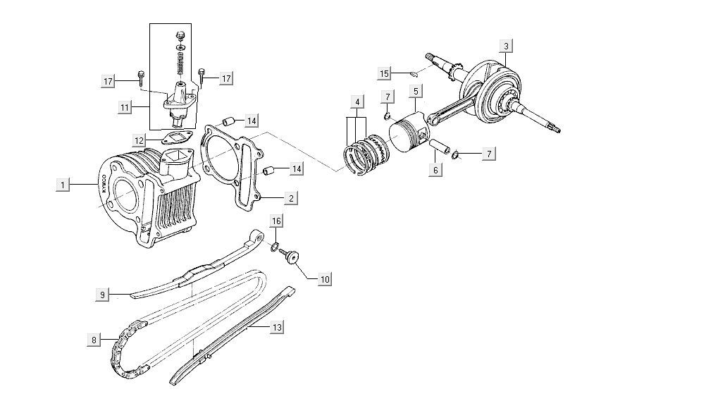 Cylinder-crankshaft Kymco Agility FR 12