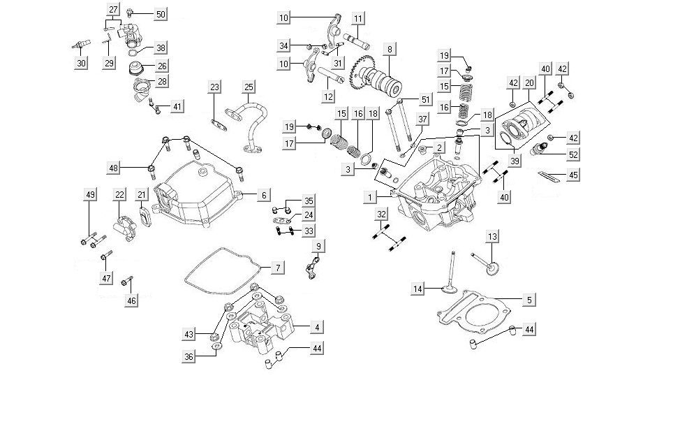 Cylinder head - Camshaft Kymco MXU 300 4T LC