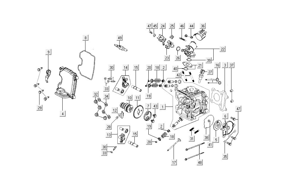 Cylinder - parts Kymco New Sento 4-stroke 50i red