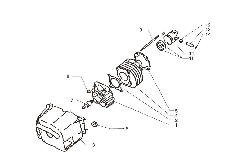 Cylinder Beta Ark-k AC silver 2-stroke