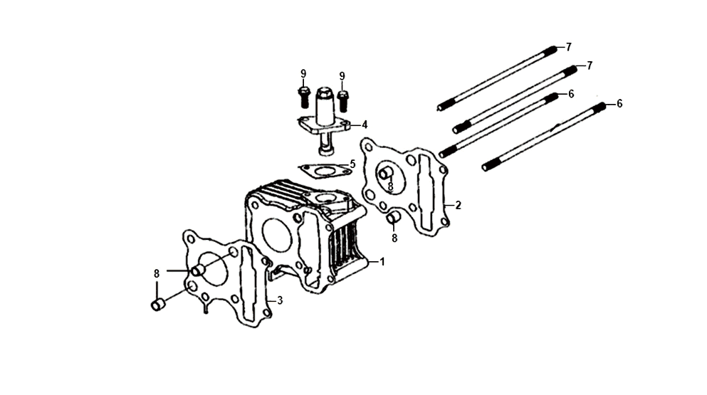 Cylinder head gasket foot gasket Sym Jet 14