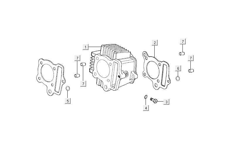 Cylinder Kymco Activ 4-stroke silver