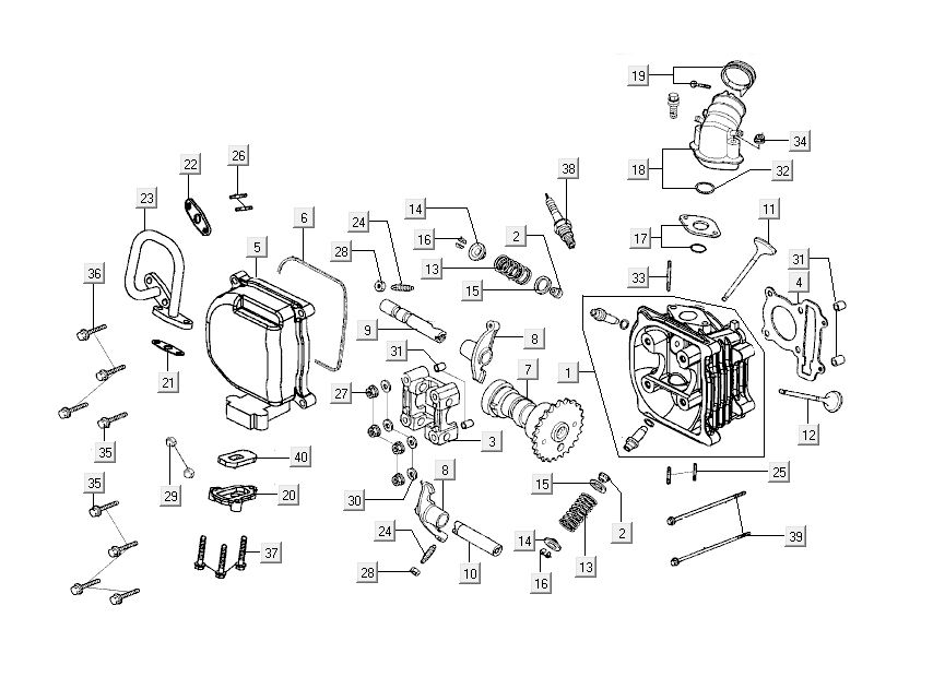 cylinder Kymco Sento 4-stroke brown