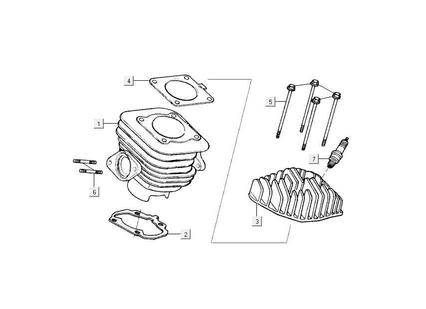 Cylinder Kymco Super9 ac om matt black Red