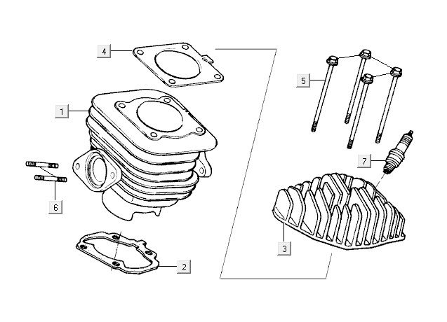 Cylinder Kymco Vitality 2t ac sports stream