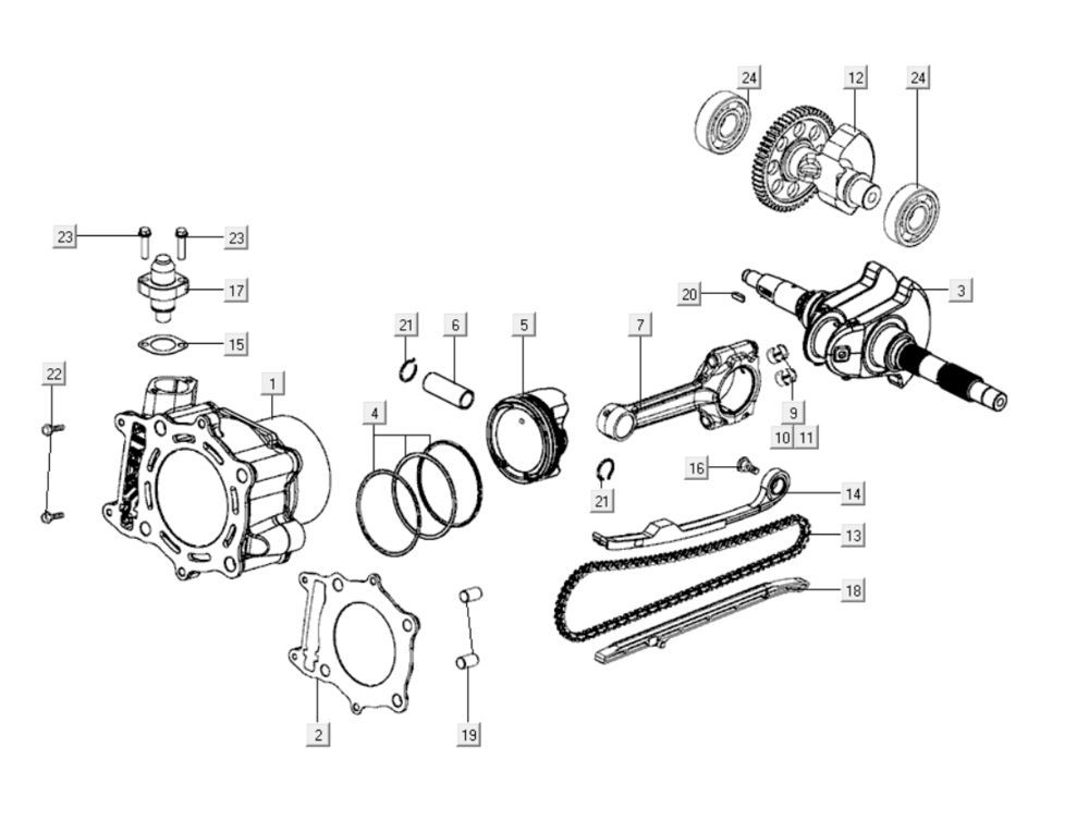 Cylinder Kymco Xciting 400i Matt Black