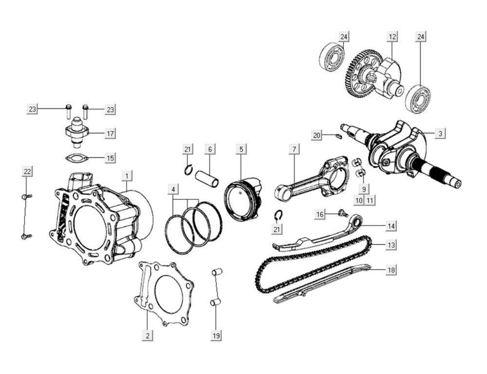 Cylinder Kymco Xciting 400i Pearly Black